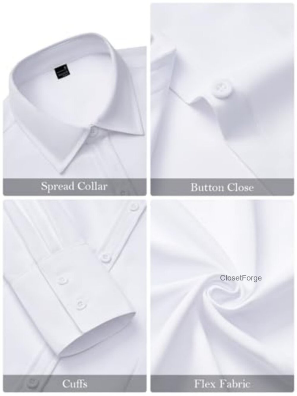 Womens Wrinkle Free Long Sleeve Button Down Shirt Polyester Formal Work Blouse - Picture 5 of 5